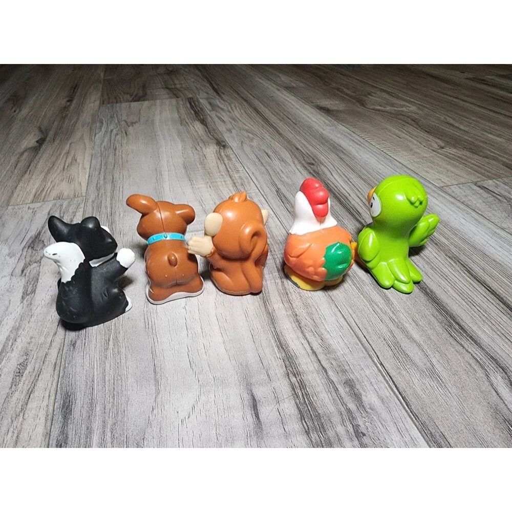 Fisher Price Little People Animal Lot Cow Horse Gorilla Monkey Parrot Puppy Goat